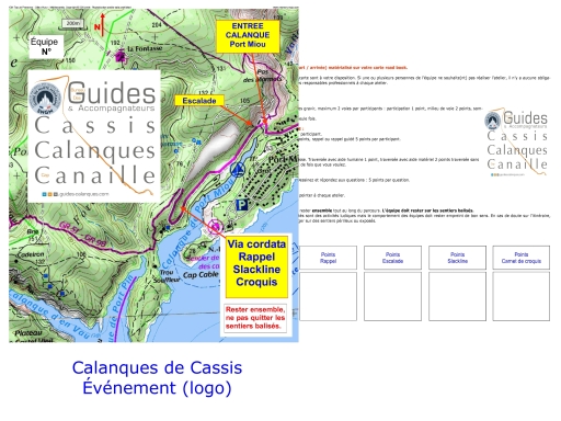 road book pour un événement et une posture active avec le bureau des guides cassis calanques