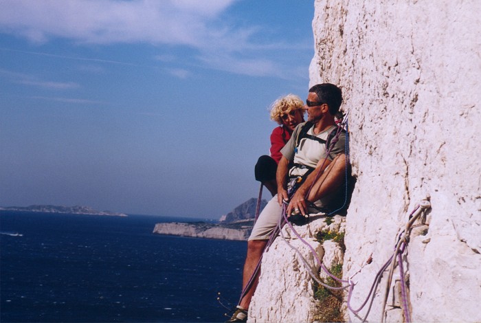 voie de la traversée sans retour escalade dans les calanques