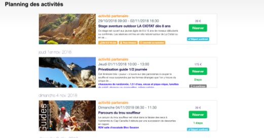 Calendrier des activités calanques marseille cassis